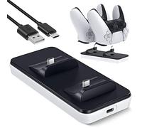 Charging Station for PS5 Controller, Portable Dualsense Charging Station with Dual USB C Ports, Charger Stand Dock for Playstation 5/PS5 Controller