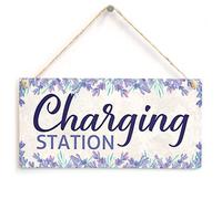 Charging Station Sign, Lavender Botanical Decor | Lavender charging station