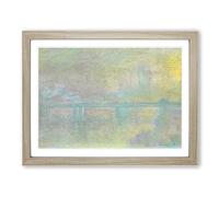 Charing Cross Bridge London By Claude Monet Classic Painting Framed Print | A2 Oak Framed Wall Art | Ready to Hang | Classic Religious Picture | Living Room Bedroom Lounge Office