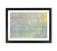 Charing Cross Bridge London By Claude Monet Classic Painting Framed Print | A4 Black Framed Wall Art | Ready to Hang | Classic Religious Picture | Living Room Bedroom Lounge Office
