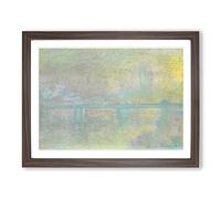 Charing Cross Bridge London By Claude Monet Classic Painting Framed Print | A4 Walnut Framed Wall Art | Ready to Hang | Classic Religious Picture | Living Room Bedroom Lounge Office