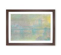 Charing Cross Bridge London by Claude Monet Framed Print | A2 Walnut Framed Wall Art | Ready to Hang | Modern Religious Picture | Living Room Bedroom Lounge Office