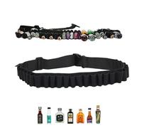Charinor Berentzen Beater Belt, Juniper Belt, Costume for Jägermeister, Shot Genever Mini Alcohol Chain, Beater Strap Taping System for Carnival, 27 Slots, Scharz01, 27Slots, Drinks Belt