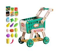 Chariot d'Épicerie pour - Jouet Chariot de Courses Avec Accessoires de Cuisine | Jeu d'Imitation et Apprentissage pour Filles et Garçons | Cadeau Anniversaire, Fête, Éducatif, Amusant