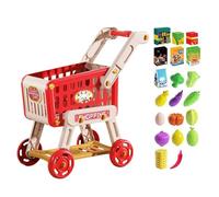 Chariot d'Épicerie pour - Jouet Chariot de Courses Avec Accessoires de Cuisine | Jeu d'Imitation et Apprentissage pour Filles et Garçons | Cadeau Anniversaire, Fête, Éducatif, Amusant