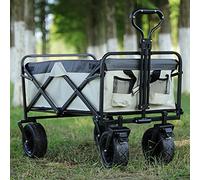 Chariot pliable portable - Chariot de plage et de camping léger avec roues tout-terrain pour utilisation dans le jardin rangement facile design polyvalent idéal pour les activités de plei