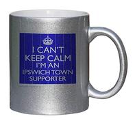 Charisma creative Ipswich Supporter - I cant Keep Calm - Fantastic Silver Effect Sparkle Mug