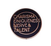 Charisma Uniqueness Nerve & Talent Drag Humor Joke Phrase LGBTQ Trans Transgender Queer 1" Enamel Pin Badge