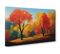 Charismatic Autumn Forest Canvas Print | Gallery Wrapped 30mm Frame Wall Art | 30x20 inches | Ready to Hang | Contemporary Landscape Picture | Living Room Bedroom Lounge Office