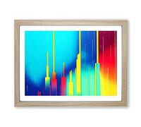 Charismatic City Skyline Architecture Abstract Framed Print | A3 Oak Framed Wall Art | Ready to Hang | Abstract Cityscape Picture | Living Room Bedroom Lounge Office