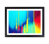 Charismatic City Skyline Architecture Abstract Framed Print | A4 Black Framed Wall Art | Ready to Hang | Abstract Cityscape Picture | Living Room Bedroom Lounge Office