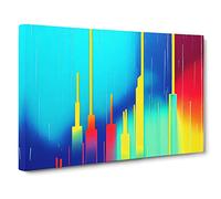 Charismatic City Skyline Architecture Canvas Print | Gallery Wrapped 30mm Frame Wall Art | 30x20 inches | Ready to Hang | Abstract Cityscape Picture | Living Room Bedroom Lounge Office