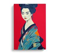 Charismatic Geisha Canvas Print | Gallery Wrapped 30mm Frame Wall Art | 30x20 inches | Ready to Hang | Modern Picture | Living Room Bedroom Lounge Office