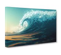 Charismatic Ocean Wave Canvas Print | Gallery Wrapped 30mm Frame Wall Art | 30x20 inches | Ready to Hang | Coastal Seascape Picture | Living Room Bedroom Lounge Office