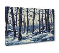 Charismatic Winter Forest Canvas Print | Gallery Wrapped 30mm Frame Wall Art | 30x20 inches | Ready to Hang | Contemporary Landscape Picture | Living Room Bedroom Lounge Office