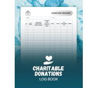 Charitable Donations Log Book: Nonprofit Donation Tracker for Tax Deductible Contributions and Financial Record Keeping