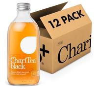 ChariTea Black Iced Tea: Black Tea with Lemon - Organic, Low Calorie, No Refined Sugar, Gluten Free, Vegan, Fairtrade, Plastic Free - 12 x 330ml