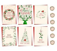 Charity Christmas Cards 2024 - Xmas Cards Pack of 24/48 Vintage Cards - Christmas Cards Multipack for family members and friends - MADE IN UK (24 CARDS)