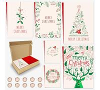 Charity Christmas Cards 2024 - Xmas Cards Pack of 48 Vintage Christmas Cards - Christmas Cards Multipack for family members and friends - MADE IN UK (48 CARDS)