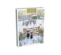 Charity Christmas Cards Box of 16 - BHF, Marie Curie, Mind, NSPCC, Shelter - Dog, Donkey and Sheep Farm Scenes - Artistic Festive Designs - Eco-Friendly - Made in the UK