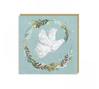 Charity Christmas Cards - Dove Holding a Wreath of Berries with Foil Details - Eco-Friendly - Pack of 6 Cards - By Art Beat
