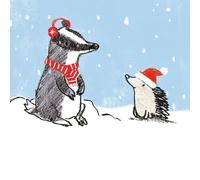 Charity Christmas Cards (MG-281957-XAE) - Christmas Companions - Badger & Hedgehog - Pack of 8 Cards - Sold in Aid of British Heart Foundation, Marie Curie Cancer Care, Mind, NSPCC And Shelter