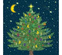 Charity Christmas Cards - NSPCC, British Heart Foundation, Mind, Marie Curie & Shelter - Festive Christmas Tree and Starry Penguin - 12 Pack - Eco-Friendly