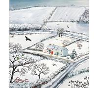 Charity Christmas Cards - Supporting Age UK, British Heart Foundation, Marie Curie and Mind - Pack of 5 - Christmas Cottages Countryside Scene - Made in the UK - Eco-Friendly