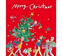 Charity Christmas Cards - Supporting Age UK, British Heart Foundation, Marie Curie and Mind - Pack of 5 - Quentin Blake Christmas Tree Illustrated Design - Made in the UK - Eco-Friendly