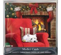 Charity Christmas Cards - Westie By The Tree - Eco-Friendly and Recyclable - Pack of 6 Cards - By Medici Cards