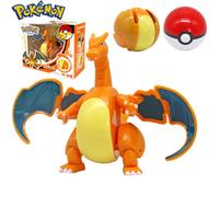 (Charizard+Poke Ball) Deformable Pokemon Ball Figures Toys Deluxe Kids Gifts Throw N Pop