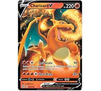 Charizard V 017/172 Ultra Rare Pokemon Card (SWSH Brilliant Stars) + 1x TitanCards® Toploader