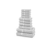 CHARKHAH 10 Pieces Towel Bale Set Reusable Cotton Super Absorbent Cloth Quick Dry Towel 450 GSM Thick Thread Bathroom Sets with 2 Bath 4 Face & 4 Hand Towels Ideal for Home Gym Hotels (White)