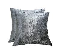 CHARKHAH Crushed Velvet Cushion Covers 1 Pack and 2 Pack Square Cushions Cover Throw Pillow Case Protector for Sofa Bed & Room Decor with Invisible Zipper (55 cm x 55 cm - Pack of 2, Charcoal-Grey)