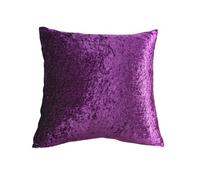 CHARKHAH Crushed Velvet Cushion Covers 1 Pack and 2 Pack Square Cushions Cover Throw Pillow Case Protector for Sofa Bed & Room Decor with Invisible Zipper (60 cm x 60 cm - Pack of 1, Purple)
