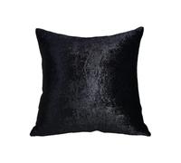 CHARKHAH Crushed Velvet Cushion Covers 1 Pack and 2 Pack Square Cushions Cover Throw Pillow Case Protector for Sofa Bed & Room Decor with Invisible Zipper (60 cm x 60 cm - Pack of 1, Black)