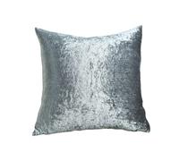 CHARKHAH Crushed Velvet Cushion Covers 1 Pack and 2 Pack Square Cushions Cover Throw Pillow Case Protector for Sofa Bed & Room Decor with Invisible Zipper (43 cm x 43 cm - Pack of 1, Silver)