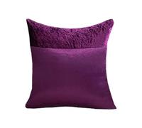 CHARKHAH Crushed Velvet Panel Faux Satin Silk Cushion Covers in 1 Pack and 2 Pack Square Cushions Cover Throw Pillow Case Protector with Invisible Zipper (43 cm x 43 cm - Pack of 1, Purple)