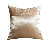 CHARKHAH Crushed Velvet Panel Faux Satin Silk Cushion Covers in 1 Pack and 2 Pack Square Cushions Cover Throw Pillow Case Protector with Invisible Zipper (60 cm x 60 cm - Pack of 1, Champagne)
