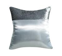 CHARKHAH Crushed Velvet Panel Faux Satin Silk Cushion Covers in 1 Pack and 2 Pack Square Cushions Cover Throw Pillow Case Protector with Invisible Zipper (60 cm x 60 cm - Pack of 1, Silver)