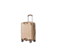CHARKHAH Expandable Hard Shell Suitcase ABS+PC Lightweight Luggage Set Double Anti-Theft Zipper Carry on Trolly Bags with 4 Muted Spinner Wheels & TSA Lock MLP-04 (Champagne, Cabin 20")