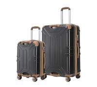 CHARKHAH Expandable Hard Shell Suitcase ABS+PC Lightweight Luggage Set Double Anti-Theft Zipper Carry on Trolly Bags with 4 Muted Spinner Wheels & TSA Lock MLP-04 (Dark Grey, 2 Piece Set (20" + 28"))