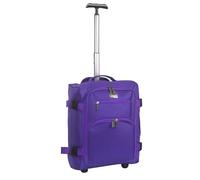CHARKHAH Hand Carry Luggage Case Trolley on Wheels Carry-Ons Flight Approved Cabin Suitcase 1.9 kg Lightweight Suitcases Large 37 Liter Travel Bags with Size 54 cm x 33 cm x 20 cm (HM299, Purple)