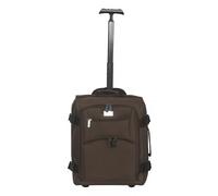 CHARKHAH Hand Luggage Case Travel Bag Trolley on Wheels Carry-Ons Flight Approved Cabin Suitcase 1.45 kg Lightweight Suitcases Large 37 Liter Bags Size 50 cm x 35 cm x 20 cm (HD-A-Brown)