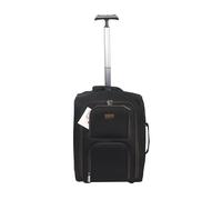 CHARKHAH Hand Luggage Case Travel Bag Trolley on Wheels Carry-Ons Flight Approved Cabin Suitcase 1.45 kg Lightweight Suitcases Large 37 Liter Bags Size 50 cm x 35 cm x 20 cm (HD-B-Black Brown)