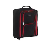 CHARKHAH Hand Luggage Case Trolley Travel Bag with Wheels Carry-Ons Flight Approved Cabin Suitcase 1.5 kg Ultra Lightweight Suitcases Large 37 Liter (Black with Red Zipper)
