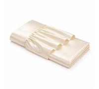 CHARKHAH Luxury Satin Valance Sheet Bed Skirt 30cm Deep Fitted Sheet with 35cm Drop | Silky Smooth Satin Bed Base Cover Easy Care Single Double King Super King