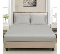 CHARKHAH Polycotton Flat Sheets with Single Double King Size Bed Ultra Soft Plain Top Sheet Dyed in Trendy Colors Hotel Collection Sheets Ideal for Winter & Summer Bedding (Silver, King)