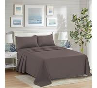 CHARKHAH Polycotton Flat Sheets with Single Double King Size Bed Ultra Soft Plain Top Sheet Dyed in Trendy Colors Hotel Collection Sheets Ideal for Winter & Summer Bedding (Chocolate-Brown, Single)