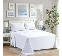 CHARKHAH Polycotton Flat Sheets with Single Double King Size Bed Ultra Soft Plain Top Sheet Dyed in Trendy Colors Hotel Collection Sheets Ideal for Winter & Summer Bedding (White, Single)